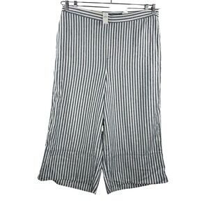 Banana Republic Wide Leg Cropped Pants Striped Linen Blend 90s sz XXL